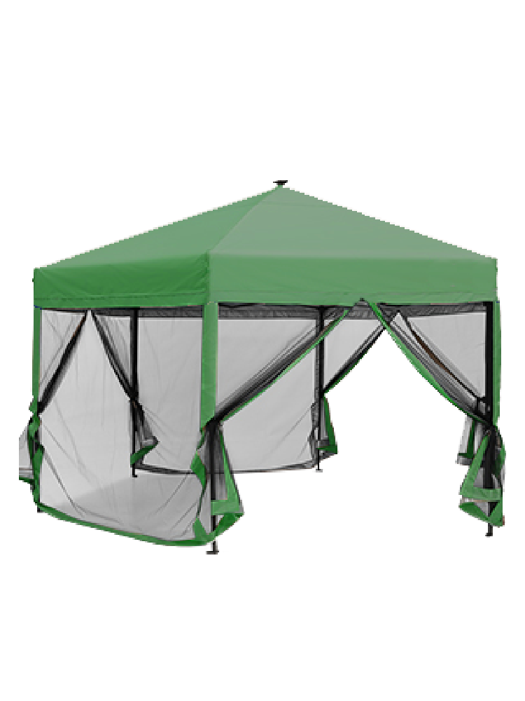 Green Tent with curtains  G1015-NET