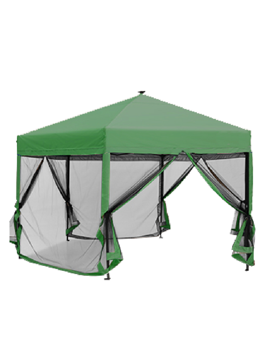 Green Tent with curtains  G1015-NET